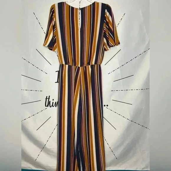 Speechless Colorful Retro Striped Wide-leg Jumpsuit - Picture 5 of 8